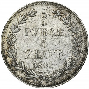 3/4 rubla = 5 złotych Warszawa 1841 MW - efekt DUCHA