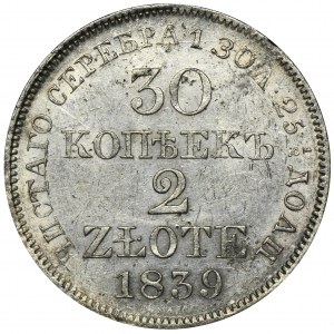 30 kopiejek = 2 złote Warszawa 1839 MW