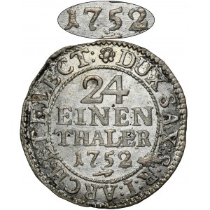 August III Sas, 1/24 Thaler Dresden 1752 FWôF