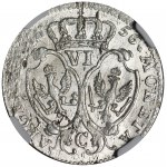 Niemcy, Królestwo Prus, Fryderyk II, Szóstak Kleve 1756 C - NGC MS62