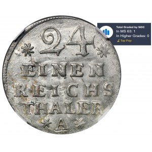 Niemcy, Królestwo Prus, Fryderyk II, 1/24 Talara Berlin 1754 A - NGC MS63