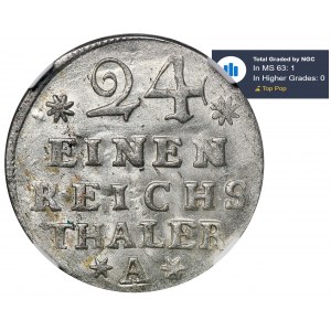 Germany, Kingdom of Prussia, Friedrich II, 1/24 Thaler Berlin 1754 A - NGC MS63