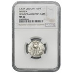 Germany, Kingdom of Prussia, Friedrich II, 1/24 Thaler Berlin 1753 A - NGC MS62