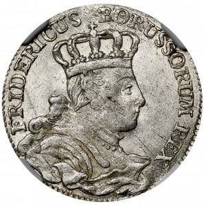 Germany, Prussia, Friedrich II, 6 Groschen Cleve 1757 C - NGC MS62