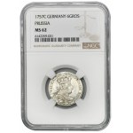 Germany, Prussia, Friedrich II, 6 Groschen Cleve 1757 C - NGC MS62