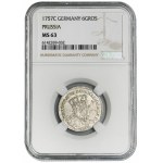 Niemcy, Królestwo Prus, Fryderyk II, Szóstak Kleve 1757 C - NGC MS63