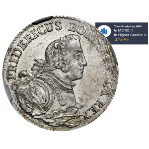 Niemcy, Królestwo Prus, Fryderyk II, 1/12 Talara Kleve 1752 C - NGC MS62