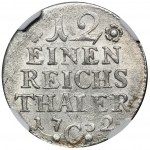 Niemcy, Królestwo Prus, Fryderyk II, 1/12 Talara Kleve 1752 C - NGC MS62