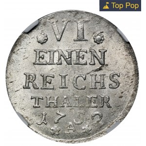 Germany, Kingdom of Prussia, Friedrich II, 1/24 Thaler Berlin 1752 A - NGC MS64