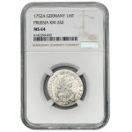 Niemcy, Królestwo Prus, Fryderyk II, 1/24 Talara Berlin 1752 A - NGC MS64