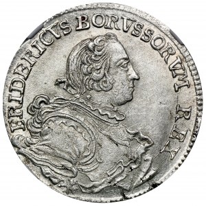 Śląsk, Panowanie pruskie, Fryderyk II, Ort Wrocław 1753 B - NGC MS62