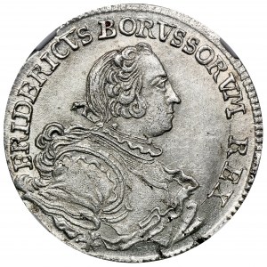 Silesia, Prussia rule, Friedrich II, 18 Groschen Breslau 1753 B - NGC MS62