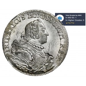 Śląsk, Panowanie pruskie, Fryderyk II, Ort Wrocław 1752 B - NGC MS63