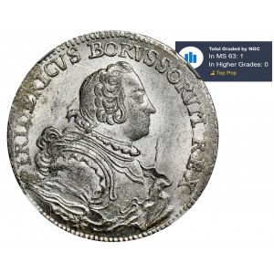 Silesia, Prussia rule, Friedrich II, 18 Groschen Breslau 1752 B - NGC MS63