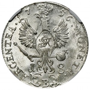 Silesia, Prussia rule, Friedrich II, 18 Groschen Breslau 1756 B - NGC MS63