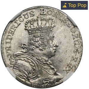 Śląsk, Panowanie pruskie, Fryderyk II, Szóstak Wrocław 1757 B - NGC MS64