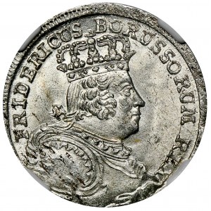 Silesia, Prussia rule, Friedrich II, 6 Groschen Breslau 1756 B - NGC MS64