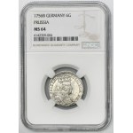 Silesia, Prussia rule, Friedrich II, 6 Groschen Breslau 1756 B - NGC MS64