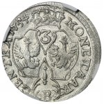 Śląsk, Panowanie pruskie, Fryderyk II, 3 Krajcary Wrocław 1754 B - NGC MS63