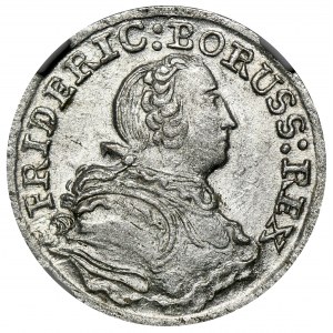 Schlesien, Preußische Herrschaft, Friedrich II, 3 Krajcary Wrocław 1753 B - NGC MS63
