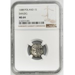 John III Sobieski, Shilling Danzig 1688 - NGC MS64