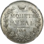 Rubel Warszawa 1842 MW - NGC MS63 - PIĘKNY