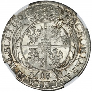 Augustus III of Poland, 1/4 Thaler Leipzig 1756 EC - NGC MS62 - RARE