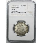 Augustus III of Poland, 1/4 Thaler Leipzig 1756 EC - NGC MS62 - RARE