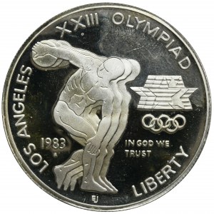USA, 1 Dollar San Francisco 1983 S - XXIII. Olympische Sommerspiele - Diskuswurf