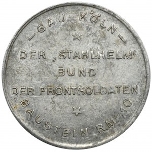 Germany, Stahlhelm, Brick medal worth 10 mark - RARE