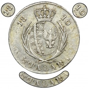 Herzogtum Warschau, 1/3 Taler (zwei Zloty) 1810 IS - RARE