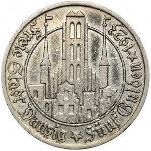 Freie Stadt Danzig, 5 Gulden 1923 Kirche