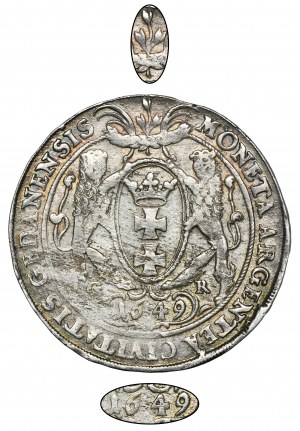 John II Casimir, Thaler Danzig 1649 GR - RARE, PR: