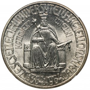 PRÓBA, 10 złotych 1964 Kazimierz Wielki - NGC MS66 - bez napisu PRÓBA