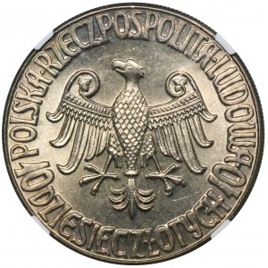 PRÓBA, 10 Zloty 1964 Kazimierz Wielki - NGC MS66 - ohne Aufschrift PRÓBA