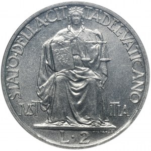 Państwo Kościelne, Watykan, Pius XII, 2 Liry Rzym 1945 - ANACS MS65