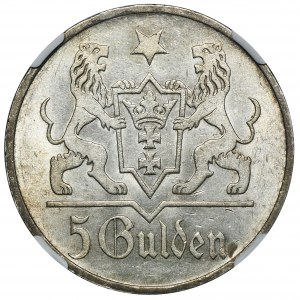 Wolne Miasto Gdańsk, 5 guldenów 1923 - NGC MS63