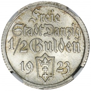 Wolne Miasto Gdańsk, 1/2 guldena 1923 - NGC MS63