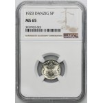 Free City of Danzig, 5 pfennige 1923 - NGC MS65