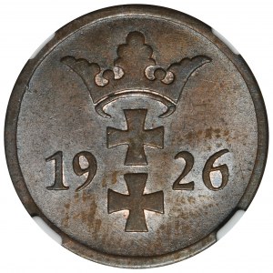 Wolne Miasto Gdańsk, 2 fenigi 1926 - NGC MS64 BN