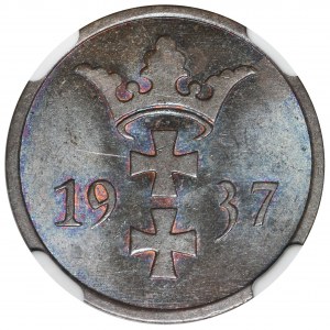 Wolne Miasto Gdańsk, 2 fenigi 1937 - NGC MS65 BN