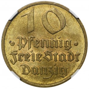 Wolne Miasto Gdańsk, 10 fenigów Dorsz 1932 - NGC MS65