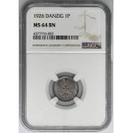 Freie Stadt Danzig, 1 Fenig 1926 - NGC MS64 BN