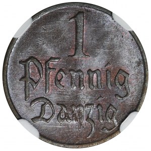 Free City of Danzig, 1 pfennige 1923 - NGC MS64 BN
