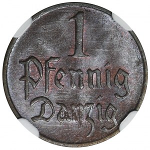 Free City of Danzig, 1 pfennige 1923 - NGC MS64 BN