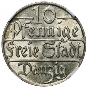 Free City of Danzig, 10 pfennige 1923 - NGC MS63