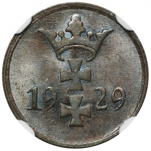 Wolne Miasto Gdańsk, 1 fenig 1929 - NGC MS64 BN