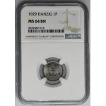 Free City of Danzig, 1 pfennige 1929 - NGC MS64 BN