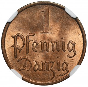 Free City of Danzig, 1 pfennige 1937 - NGC MS65 RB