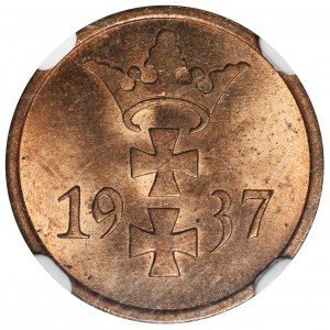 Wolne Miasto Gdańsk, 1 fenig 1937 - NGC MS65 RB